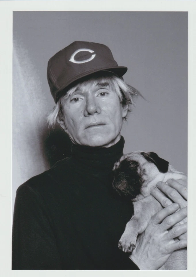 Andy Warhol Retrato con Perro Blanco y Negro Plata Gelatina Estampado 18x13cm Foto 1 de 1