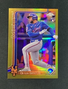 2025 Topps Chrome Luis de Los Santos RC Gold Refractor /50 New York Mets #74 - Picture 1 of 3