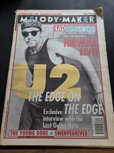 Melody Maker Magazine 1993 U2 The Edge Nirvana Live 4AD Birthday Bash Curve - Picture 1 of 5