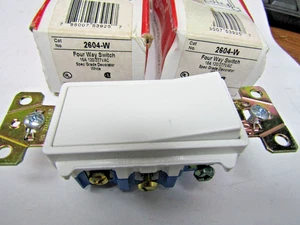 ✌️NEW PASS & SEYMOUR 2604-W WHITE 4-WAY SWITCH 15 AMP - Picture 1 of 4