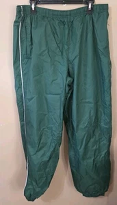 Vintage Nike Pants Mens XL Green Windbreaker Track Casual White Stripe Nylon - Picture 1 of 13