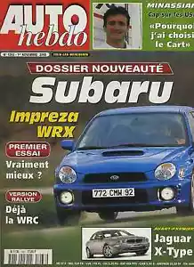 AUTO HEBDO n°1263 du 1er Novembre 2000 GP MALAISIE IMPREZA WRX JAGUAR X-TYPE - Foto 1 di 1