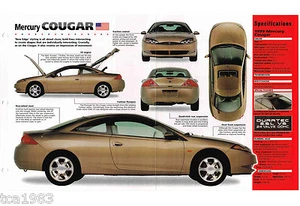 1998 / 1999 Mercury COUGAR SPEC SHEET / Brochure / Pamphlet / Photo's - Picture 1 of 4
