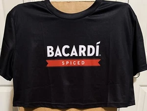T-Shirt LADIES MED Semi Sheer Cropped 100% Poly "Bacardi Spiced" T-Shirt - Picture 1 of 3