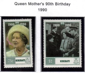 KIRIBATI MNH 1990 SG341-342 QUEEN MOTHERS 90th BIRTHDAY  - Picture 1 of 1