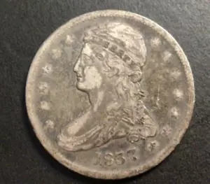 1837 Capped Bust Silver Half Dollar, F Details. Beautiful! F8 - Picture 1 of 2