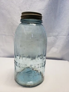 RB#161 Cornflower Blue Atlas Strong Shoulder Mason HG Fruit Jar - Picture 1 of 8