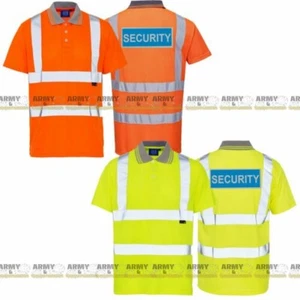 Bedruckt Reflektierend 'Sicherheit' Signalfarbe Herren Polo Kragen Works T Vogel - Bild 1 von 4