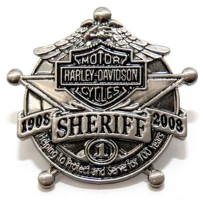 HARLEY DAVIDSON 100TH ANNIVERSARY SHERIFF PIN 1.0 INCH - Picture 1 of 1