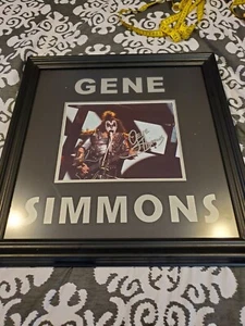 Kiss Gene Simmons Autographed Professionally Framed 20x20 Color Photo. Coa - Picture 1 of 4