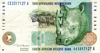 South Africa 10 Rand ND(1999) VF+ Banknote P-123b Prefix CE Mboweni Sig. - Image 1 of 2