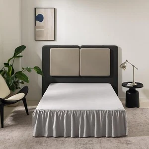 Light Grey Full Ruffled Bed Skirt 16" Drop Split Corners Wrinkle-Free - Picture 1 of 7