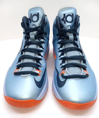Nike Kevin Durant KD 5 Blue Orange Youth 5Y 555641-400 Sneakers - Image 1 of 4