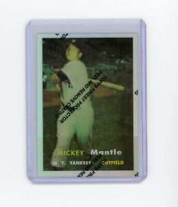 1996 Topps Finest Chrome REFRACTOR #7 Mickey Mantle Yankees 1957 PARALLEL (JA)