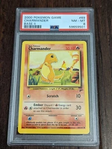 2000 Pokemon Base Set 2 Charmander #69 - PSA 8 quasi nuovo - MT - Foto 1 di 3