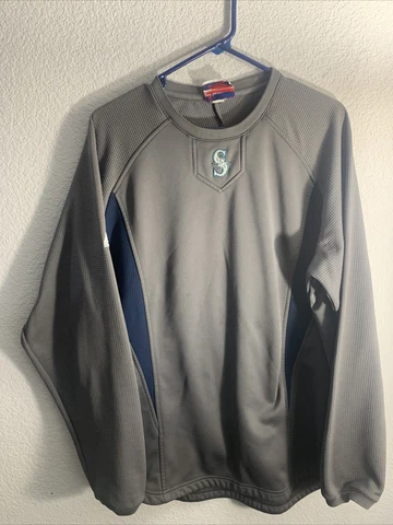Majestic Authentic Therma Base Seattle Mariners Pullover Sweater Gray XL Cover