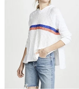 SUNDRY Stripe Slit Hoodie Pullover Sweater Size 3 - Picture 1 of 9