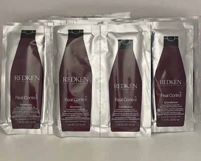 Redken Real Control  Shampoo & Conditioner .35oz ~ 12  Sample Packs ~ - Image 1 of 4