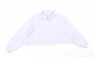 Topshop Womens Purple Collared Cotton Blend Jumper Size S - Picture 1 of 12