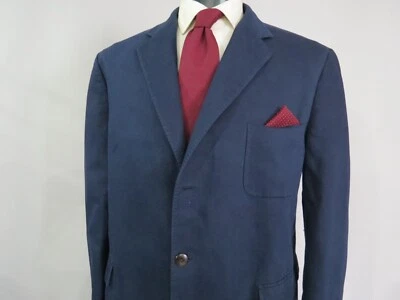 Brooks Brothers EST 1818 Abrigo Deportivo Azul Marino Mezcla Algodón Cepillado XL Foto 1 de 4