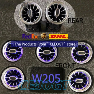 7PCS Air Vents W205 Ambient Light AC Vent For Mercedes Benz C-class 2016-2021 - Image 1 of 4