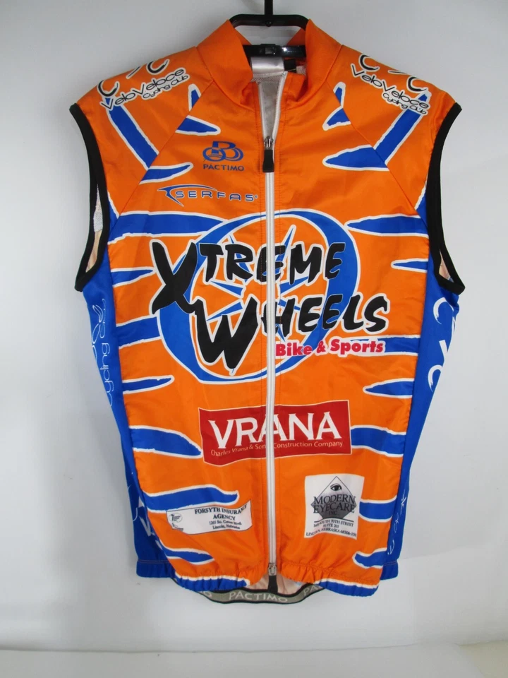 Pactimo Omaha Nebraska Extreme Wheels  Cycling Bike Vest Jersey Size S Orange - Image 1 of 4
