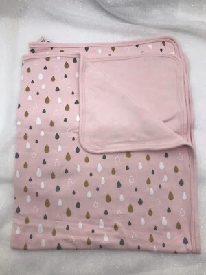 Manta Bebé Skip Hop Rosa Marrón Gris Gotas de Lluvia 2 Capas Algodón Seguridad Lovey Foto 1 de 4