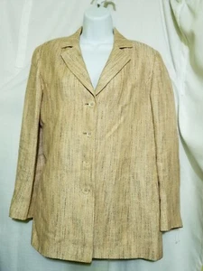 Giacca blazer lino canapa JOAN & DAVID Made in Italy taglia 6 bottoni bavero tacca - Foto 1 di 8