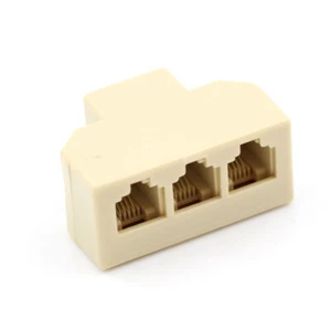 1PC RJ11 Splitter 3 Way Adapter 1 M to 3 F RJ-11 6P4C Phone Jack Splitter AGA YK - Afbeelding 1 van 6