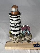K’s Collection Black & White Stripped Lighthouse Miniature Statue Figurine RARE