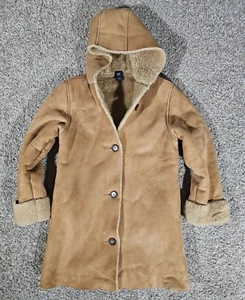 GAP suede sherpa hooded jacket L(10) SEE MEASUREMENTS - Picture 1 of 7