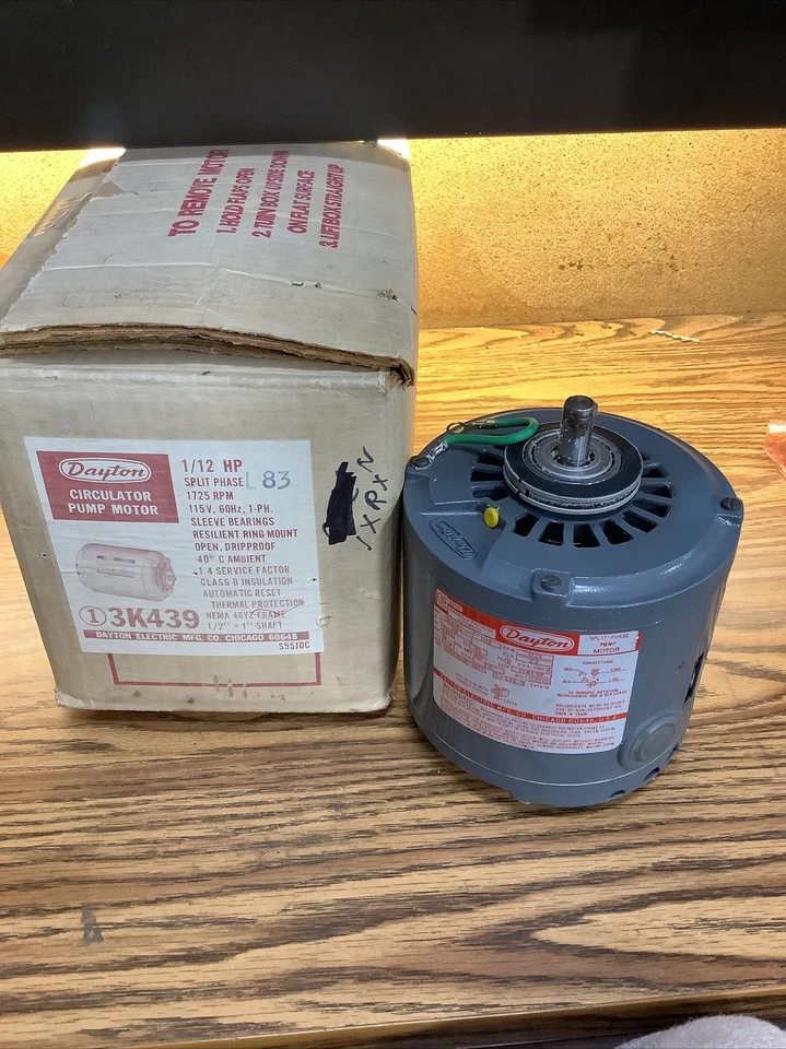 Dayton 3K439 1/12 HP 1725 RPM 115v Circulator Pump Motor Used - Image 1 of 4