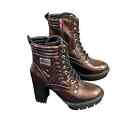 Guess GBG Los Angeles Womens Sellia Platform Combat Laceup Zipper Boot Size 5.5M