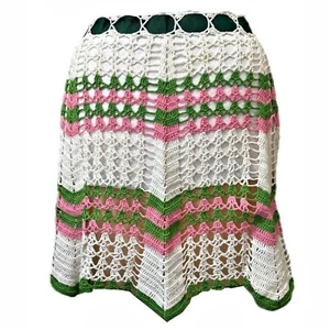 Vintage Hand Crochet Kitchen Apron Cottage Core Granny 1950s Tea Party - Picture 1 of 6