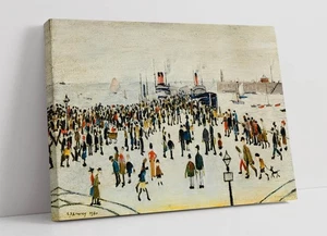 FERRY BOATS, L.S. LOWRY- HOME DECOR DEEP FRAMED CANVAS WALL ART PRINT - Picture 1 of 2