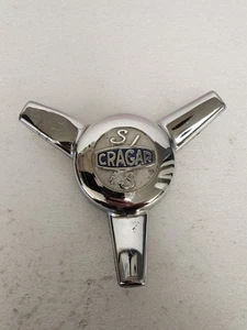VINTAGE USED CRAGAR SS SPINNER TRI BAR CUSTOM WHEEL CENTER CAP CHROME ALLOY - Picture 1 of 15