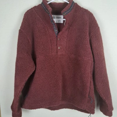 Pullover con botones de lana Sherpa granate diseño Alpine para mujer talla grande nuevo con etiquetas Foto 1 de 4