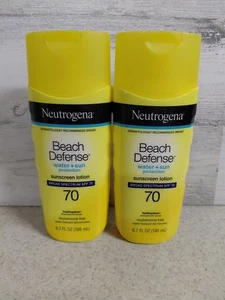 Lote De 2 Neutrogena Beach Defense Agua Protección Solar Protector Solar Loción FPS 70 - Imagen 1 de 4