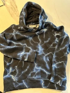 Abercrombie & Fitch Cooler Hoodie Jungen Kapuzenpullover Blau Schwarz Lightning - Bild 1 von 3