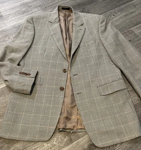 Lauren Ralph Lauren Men's Sport Coat Silk & Wool Houndstooth Plaid 2-Button 40 R - Picture 1 of 13