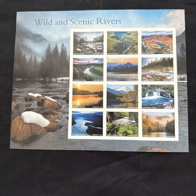 US WILD AND SCENIC RIVERS FOREVER STAMPS SHEET 2019 MNH #5381 SCENERY MOUNTAINS - Image 1 of 2