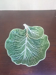 Bordallo Pinheiro Kohl Blattform Keramik Chip & Dip Schale Made in Portugal  - Bild 1 von 13