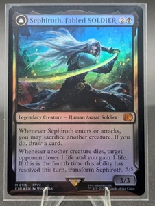 Sephiroth, Fabled Soldier / One Winged Angel FOIL Final Fantasy FIN MTG IN HAND - Picture 1 of 2