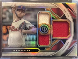 2023 Topps Tribute Zack Wheeler Triple Patch Relic /199 Phillies TR-ZW - Picture 1 of 4