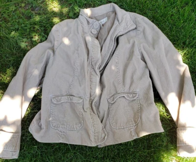 Chaqueta Blazer Merona Caqui Tostado Cremallera Pana Forrada Para Mujer Talla Mediana 21"L Foto 1 de 4