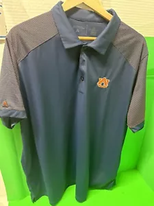 Auburn Tigers Polo Shirt Mens XL Antigua Polyester Navy Blue/Orange Striped - Picture 1 of 4