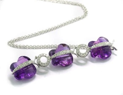 Oferta Collar de Brillante Cadena 8,05 Quilates 750 Oro Blanco Valor Nuevo - Imagen 1 de 4