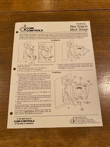 Coin Controls New Snap-In Mech Design Sheet - Picture 1 of 1