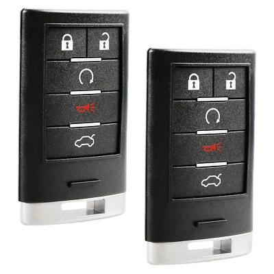 2 Remote 5-Button Car Key Fob for 2008 2009 2010 2011 Cadillac STS M3N5WY7777A - Image 1 of 4