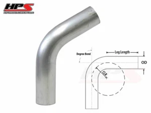 Tubo de codo de aluminio HPS 1 3/8"" 35 mm OD 6061 calibre 16 1,75"" CLR - Imagen 1 de 1